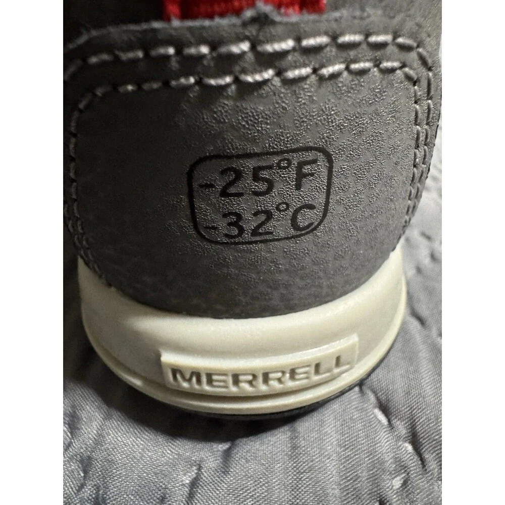 Merrell Kids Snow Bank 4.0 Boots New Size 1 Gray/Red/Black -25F/-32C